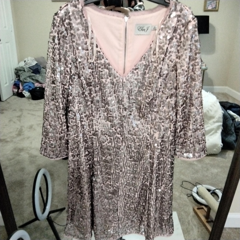 Eliza j dress wedding quest dress formal midi 3/4 sleeve mad men dress - Picture 7 of 11